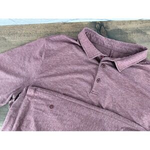 Lululemon Evolution Polo Shirt Heathered Burgundy Maroon Short Sleeve Mens XL
